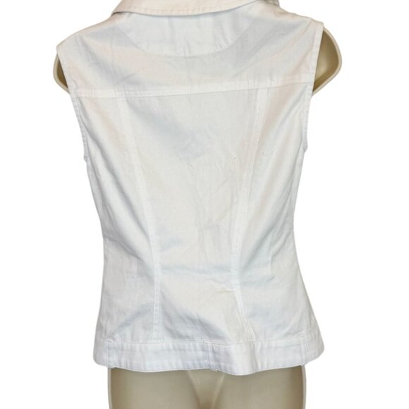 Matthew Bruch White Collared Button Down Vest NWT - Size 2 - Picture 7 of 8